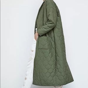 Anthropologie DRA quilted green coat